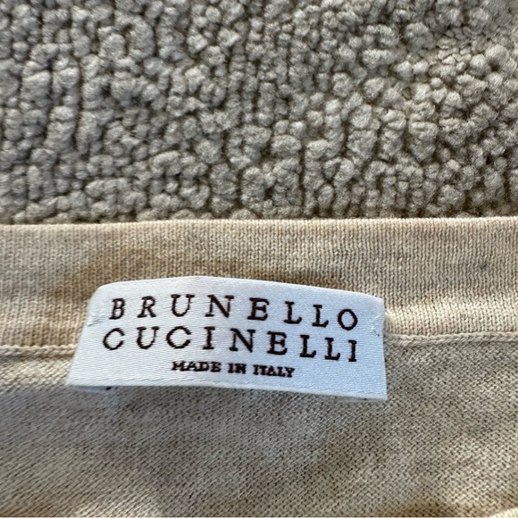 Brunello Cucinelli Cotton sweater oversized boxy fit cream beige medium - Picture 2 of 9